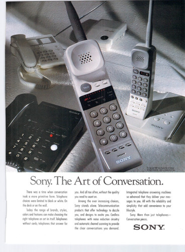 Vtg print sony cordless - vtg,