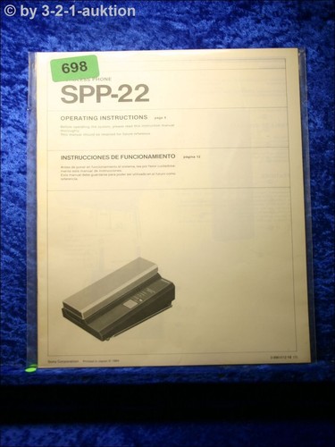 Sony bedienungsanleitung spp - bedienungsanleitung,